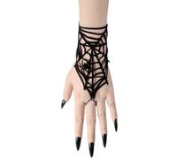 Wedity Gothic Spider Net Bracelets,Black Bracelet with Ring,Halloween Costume Accessory