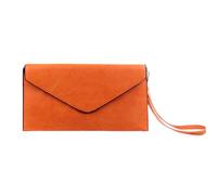Wedmay Ladies Large Oversize Envelope Wristlet Strap Leather Evening Bag Prom Clutch Bag Purse For Women (F1460 Orange)
