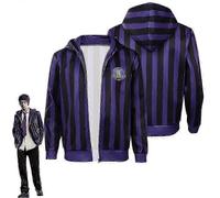 Wednesday A-ddams Xavier Thorpe Cosplay Costume Hoodie Coat Halloween Carnival Party Suit Gitfs compatible with Men L