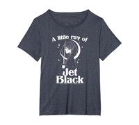 Wednesday A Little Ray of Jet Black Celestial Silhouette T-Shirt, Women's Plus, Heather Blue, 4X