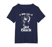 Wednesday A Little Ray of Jet Black Celestial Silhouette T-Shirt, Women's Plus, Navy Blue, 5X