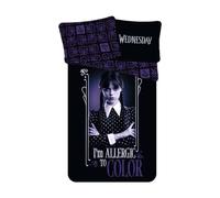 Wednesday Addams Bedding Set, 100% Cotton, Reversible Wednesday Duvet Cover 140 x 200 cm + Matching Pillowcase