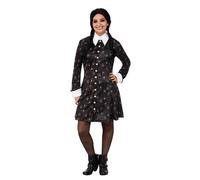 Ladies Womens Wednesday Addams Costume Addams Family Halloween Party Fancy Dress
