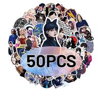 Wednesday Addams Stickers, 50Pcs Waterproof Vinyl Wednesday Adams Famly Stickers for Wednesday Addams Party Decorations,Reusable Wednesday Addams Gifts for Bottle Laptop Luggage Skateboard