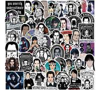 Wednesday Addams Stickers for Laptop (50 PCS),Gift for Children Teens Adults Girl Boys,Waterproof Stickers for Water Bottle,TV Vinyl Stickers for Scrapbook Skateboard Bike Phone Dairy