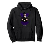 Wednesday Black Dahlias and Moons Pullover Hoodie