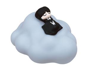 Wednesday Cloud Night Light, USB-C, Official Licensed Merchandise | By Blue Sky Studios, Touch Lamp 3 Brightness Levels, Soft Vinyl Body, Ambient Glow, Cordless, Rechargeable Bedside Lamps