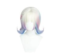 Wednesday Cosplay Costume Wigs, Halloween Carnival Costume Blue Short Curly Wig, Suitable for Women and Girls (Blue A)