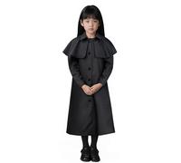 Wednesday Costume for Girls School Uniform Gothic Black Costume With Cape Halloween Party Outfit for Kids 3-12 Years