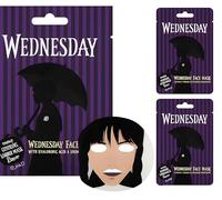 Wednesday Face Mask with Hyaluronic Acid & Snow Mushroom - Hydrating & Nourishing Sheet Mask, 25ml, Fun Character Design (3 Pack)