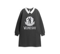 Wednesday Girls Dark Grey Sweatshirt Dress | Long Sleeve Collared Style with Button Closure | Older Girls Loungewear for Casual Wear | Unitas Est Invicta Merch - 13-14 Years