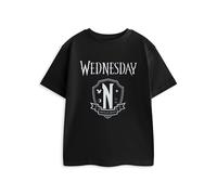 Wednesday Girl's Unitas Est Invicta Short Sleeved T-Shirt | Girls Black | Officially Licensed Merch | Size: 7-8 Years Wednesday Black 7-8 Years