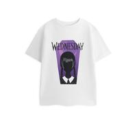 Wednesday Girls White Coffin Short Sleeved T-Shirt - 11-12 Years