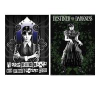 Wednesday Goth Poster (Pack of 2) (38.2cm x 3.7cm x 3.7cm) (Black/Blue)