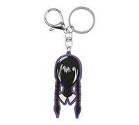 Wednesday Head-Brand Keychain, Black, 3.2 x 7.5 cm