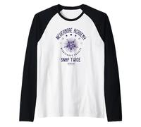 Wednesday Nevermore Academy Snap Twice Celestial Collegiate Raglan Baseball Tee