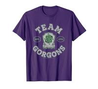Wednesday Nevermore Academy Team Gorgons Collegiate T-Shirt, Men, Purple, Large