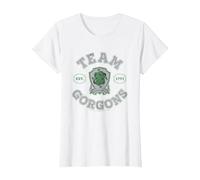 Wednesday Nevermore Academy Team Gorgons Collegiate T-Shirt, Women, White, 3X-Large