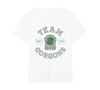 Wednesday Nevermore Academy Team Gorgons Collegiate T-Shirt, Women's Plus, White, 2X