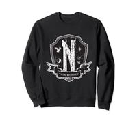 Wednesday Nevermore Logo Distressed Sweatshirt
