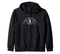 Wednesday Nevermore Logo on Window Zip Hoodie