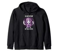 Wednesday on wednesday we wear black gothic halloween night Zip Hoodie
