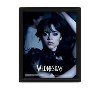 Wednesday Poster in 3D (Goo Goo Muck Design) Lenticular 3D Wall Art and Posters in Black Picture Frame 25cm x 20cm x 1.5cm - Official Merchandise