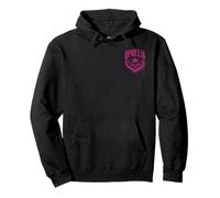 Wednesday Season 2 Ophelia Left Pocket Retro Purple Logo Pullover Hoodie
