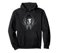 Wednesday Season 2 Wednesday Black & White Face Portrait Pullover Hoodie
