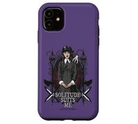Wednesday Solitude Suits Me Cartoon Logo Case for iPhone 11