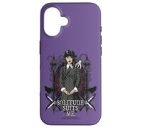 Wednesday Solitude Suits Me Cartoon Logo Case for iPhone 16