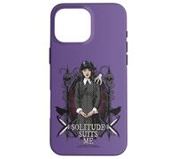 Wednesday Solitude Suits Me Cartoon Logo Case for iPhone 16 Pro Max