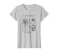Wednesday The Hyde Tormented Creature Textbook Notes T-Shirt, Women, Silver Grey, Large