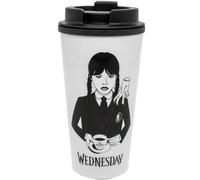 Wednesday Thermal Travel Mug in White Wednesday White
