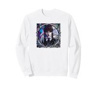 Wednesday & Thing Stained Glass Square Portrait Sweatshirt, Adult Unisex, White, Large