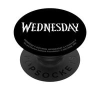 Wednesday TV Show Original Black & White Text Logo PopSockets Adhesive PopGrip