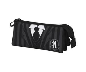 Wednesday Uniform-FAN Triple Pencil Case 2.0, Black, 23 x 11 cm
