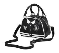 Wednesday Varsity Casual-Bowling Fashion Handbag, Black, 22 x 16 cm