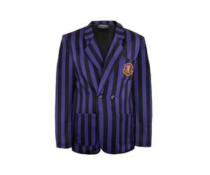 Wednesday Veste Nevermore Academy Purple Striped Blazer (L)