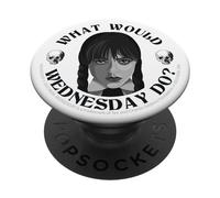 Wednesday What Would Wednesday Do? Skull Shaded Portrait PopSockets Adhesive PopGrip