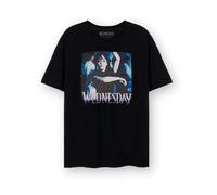 Wednesday Womens Black Dancing Logo Short Sleeved T-Shirt - Small