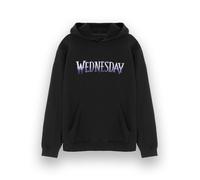 Wednesday Womens Black Purple Logo Hoodie - Large