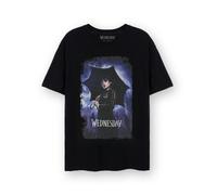 Wednesday Womens Black Umbrella Short Sleeved T-Shirt - Medium