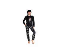 Wednesday Women's Pyjama Set Long Sleeve & Bottoms PJ Lounge Nightwear Sleepwear in Black | Size: 15-16 Years Wednesday Black 15-16 Years