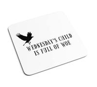 Wednesday's Child Coaster - Addams Family Full of Woe Goth Alternative Quote Dead Nevermore Academy Supernatural Comedy Horror TV Home Decor Gift Present (White Prime)