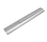 Wedo 0525235 Ruler Made of Aluminium 30 cm with Handle for Right and Left Handers with Slip-Proof Rubber Attachments