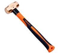 WEDO 1350g(3lb) Copper Sledge Hammer with Fiberglass Shaft, DrillingHammers, Club Hammer, Long Shock Absorbing Non Slip Handle,Hardened Hammerhead, Length 400mm(16"),Die-Forged