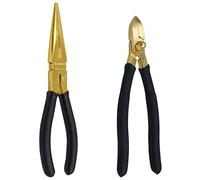 WEDO 2-Piece Brass Pliers Set,8" Snipe Nose Pliers,7" Diagonal Cutting Pliers,Non-Slip Handle
