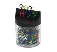Wedo 2705199 Paper Clip Dispenser with Magnet Round Filled Cushion, 125 Paper Clips, Transparent