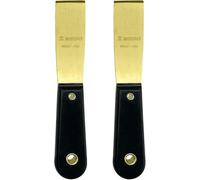 WEDO 2pcs Brass Putty Knife Set, 1-1/4" Paint Scraper with Bakelite Handle, Painters Knife, Drywall Knife, Scraper Tool for Plaster Scraping Drywall Finishing, 8" Length